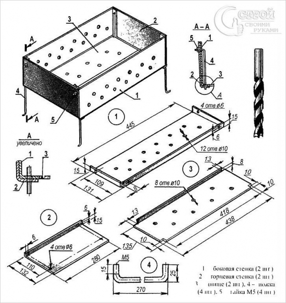 Мангал из металла своими руками