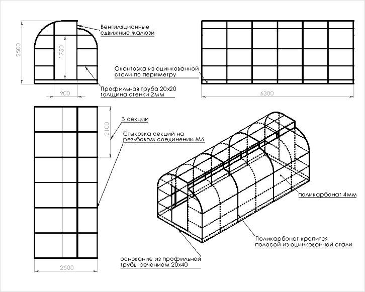 Как сделать теплицу из поликарбоната своими руками