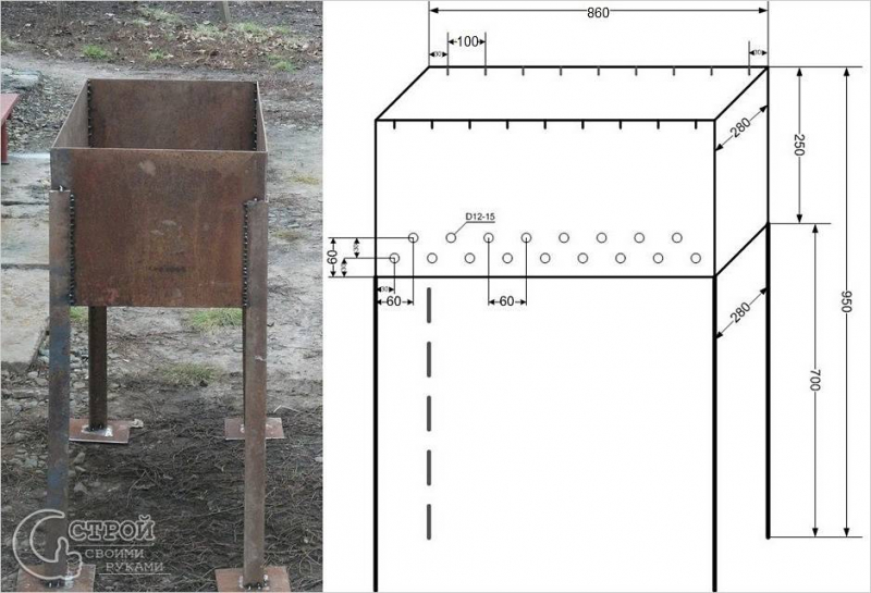 Мангал из металла своими руками